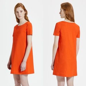 EUC Theory Panel Shift Dress Linen Fire Opal Med